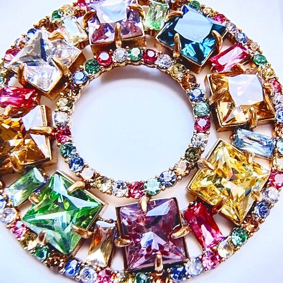 J.CREW RAINBOW CRYSTAL COCKTAIL EARRINGS - Picture 5 of 9